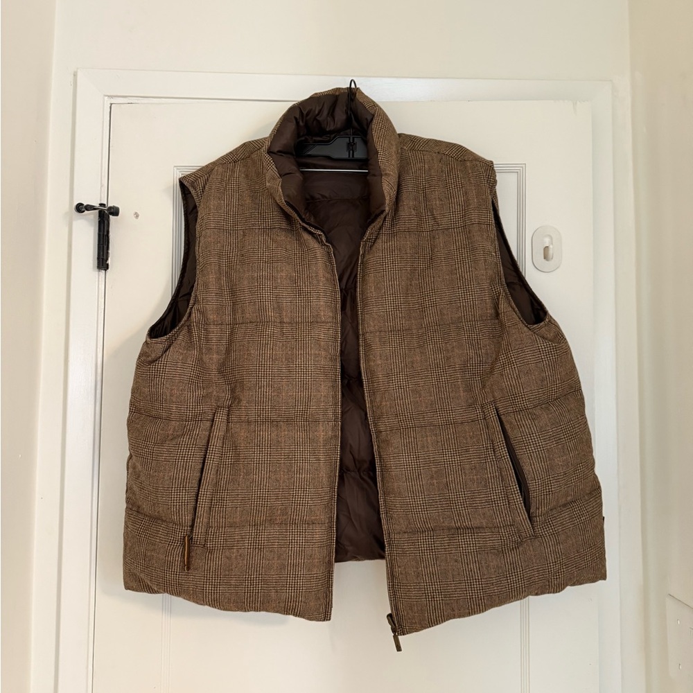 Men's Brown Quilted Puffer Vest
